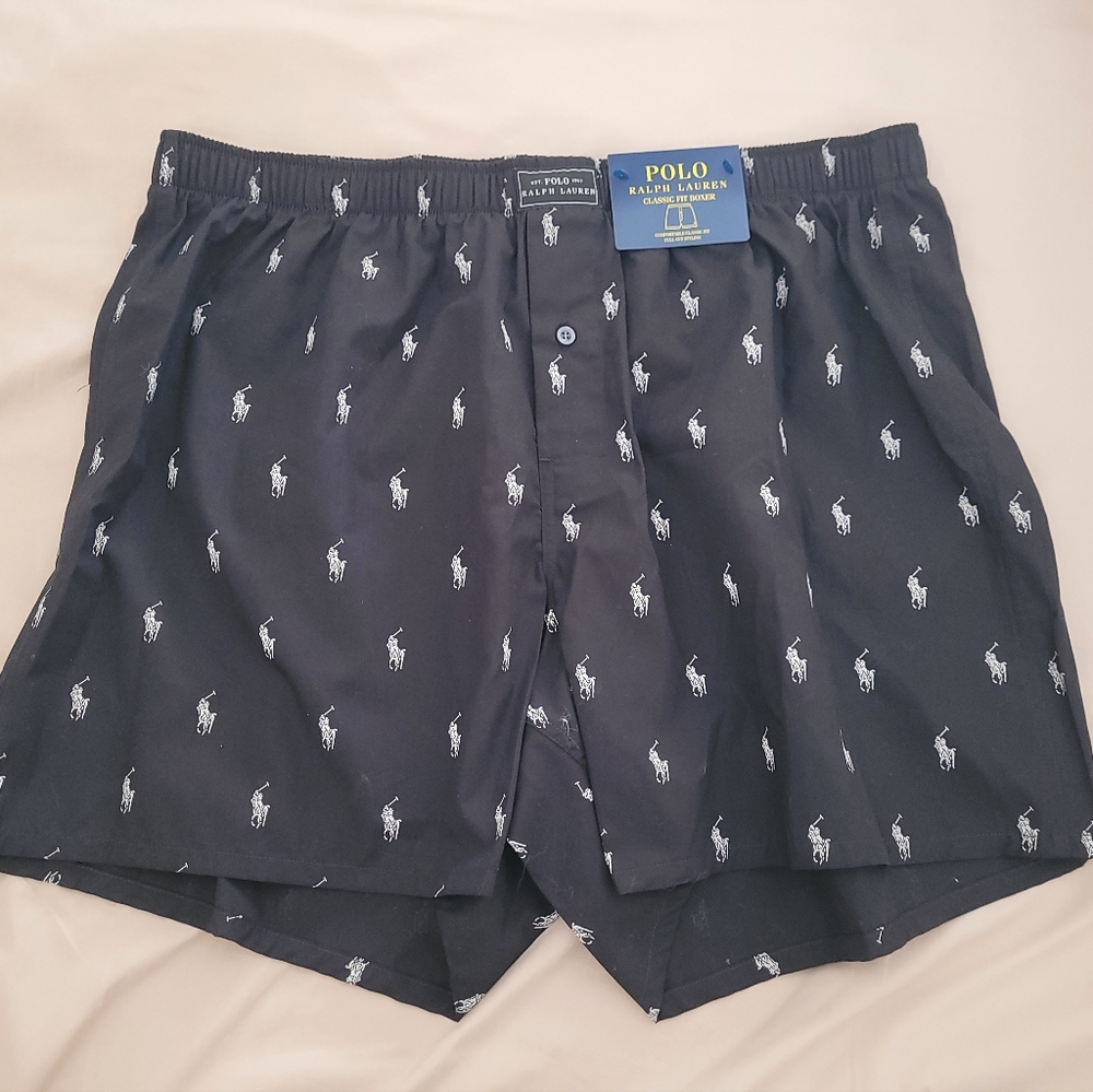 Polo by Ralph Lauren Black Boxer Shorts Lightweight Casual Design